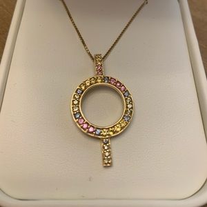 14k Gold MultiColor Sapphire Pendant